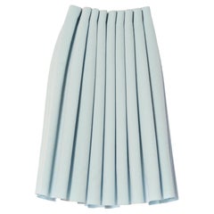2000S ISSEY MIYAKE Powder Blue Cotton Pleated Skirt