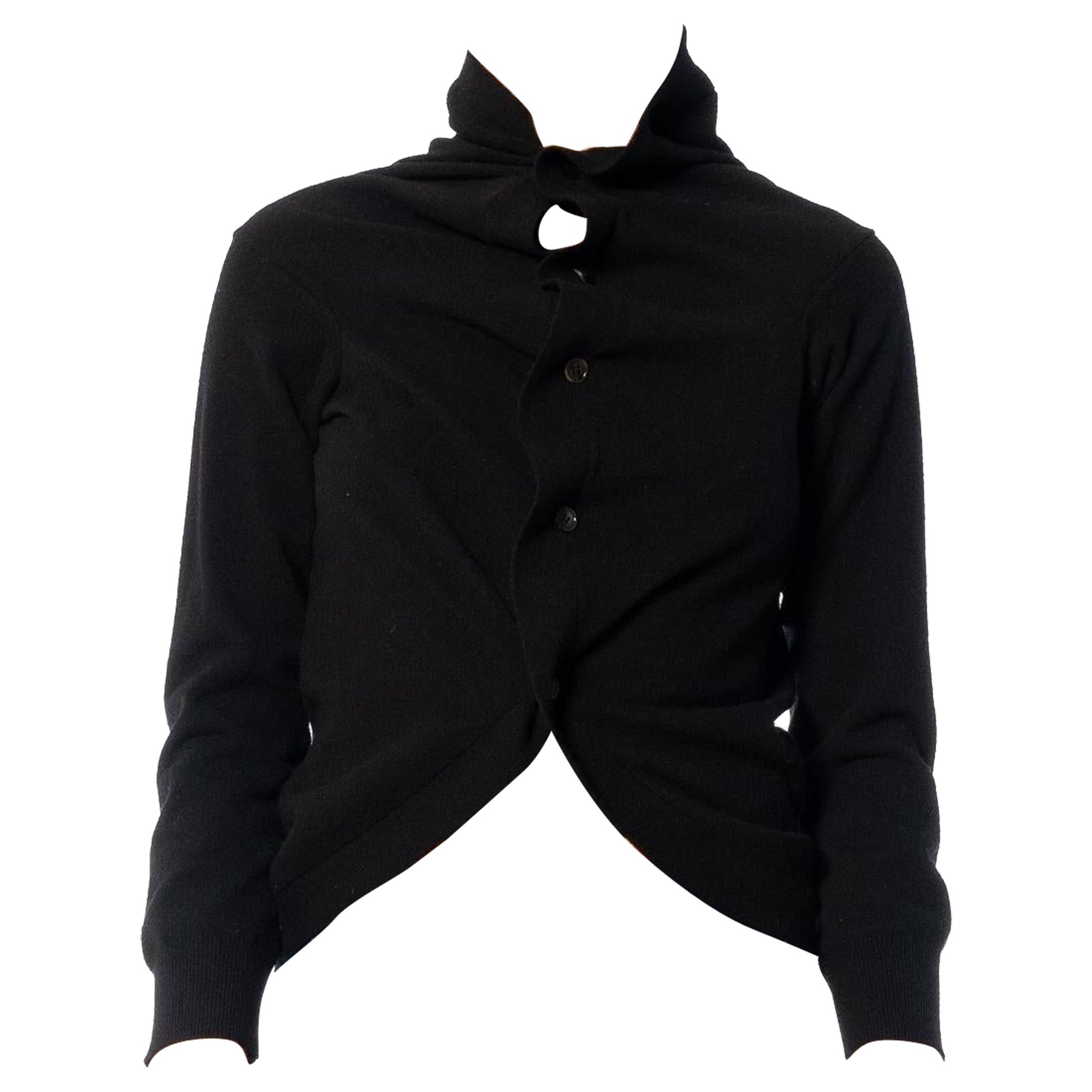 1990S MARNI Black Wool Knitted Cardigan For Sale