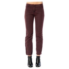 2000S MARTIN MARGIELA Burgundy Cotton & Linen Relaxed Fit Jeans