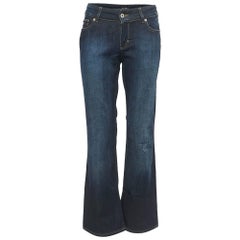 D&G Dark Blue Distressed Denim Very Low Rise Boot-Cut Jeans M Waist 31"