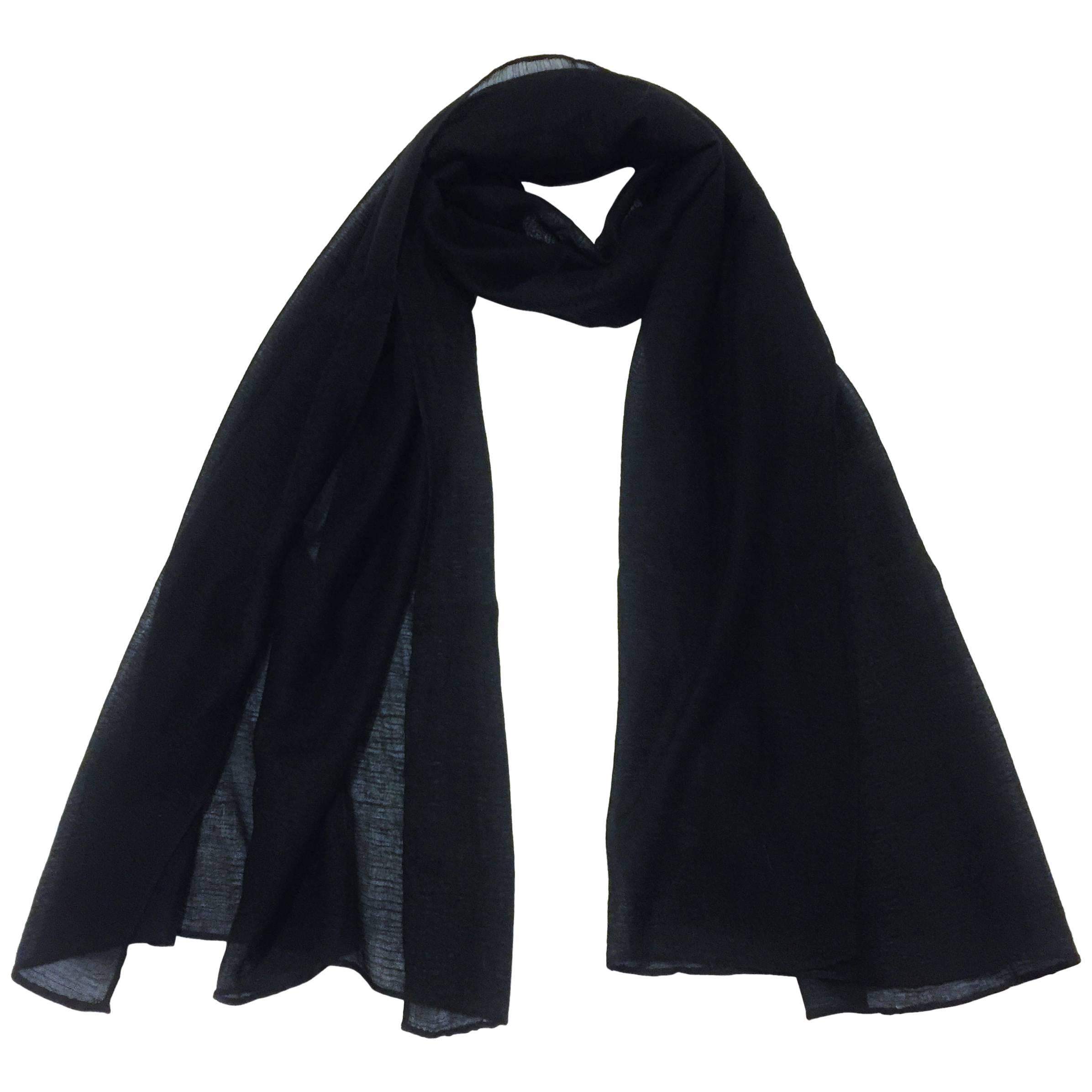 Agnona, Black 100% Cashmere Scarf/Stole.  