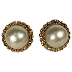 Vintage Mabe Pearl Stud Earrings