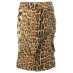 Leopardenbedruckter Rock mit zerrissenem Seidenchiffonüberzug Roberto Cavalli