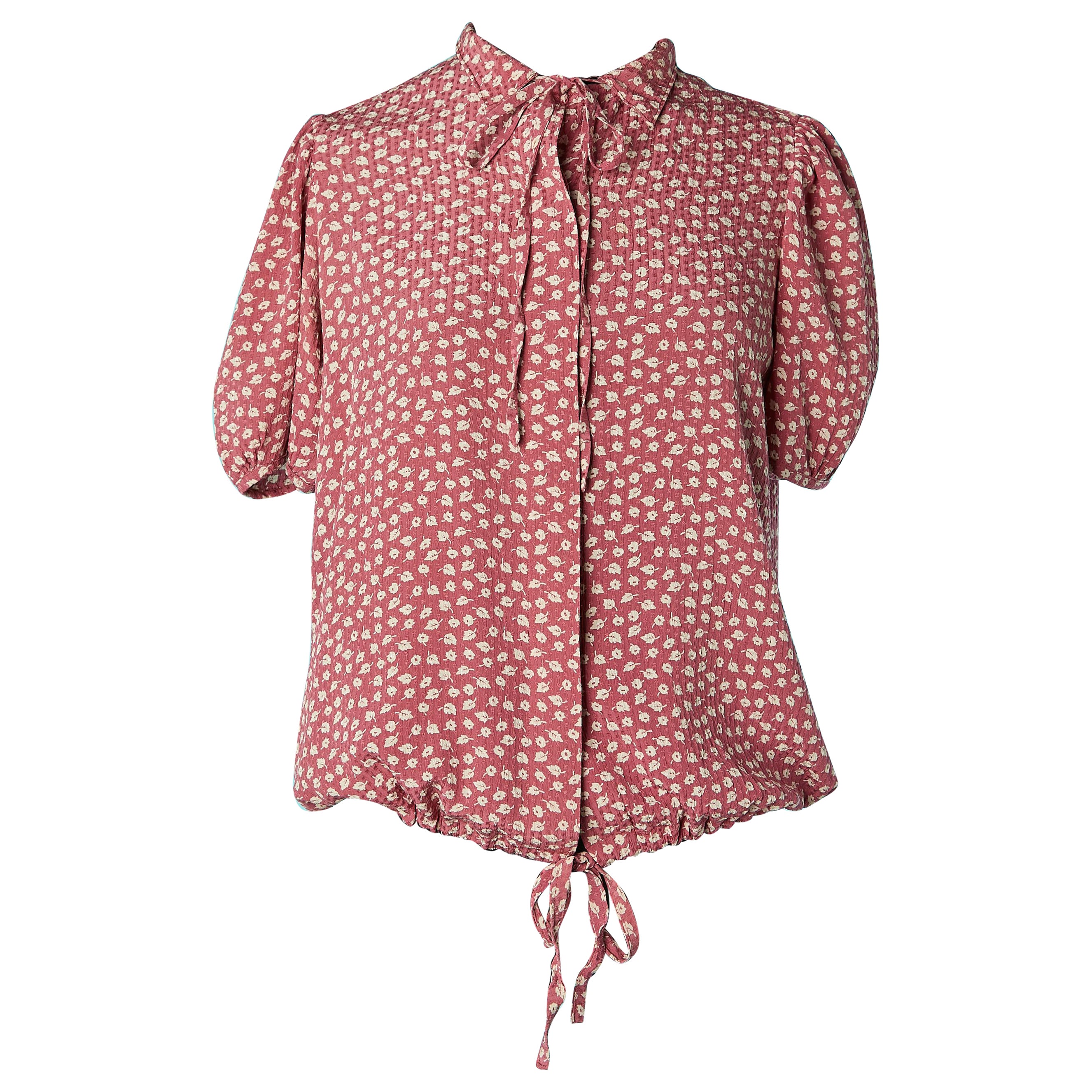Silk jacquard shirt with tiny flowers print Chloé  For Sale