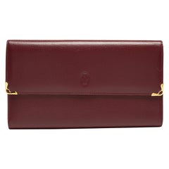 Cartier Burgundy Leather Must de Cartier Trifold Continental Wallet