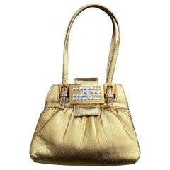 Vintage Fendi Golden Rhinestones Hand bag 