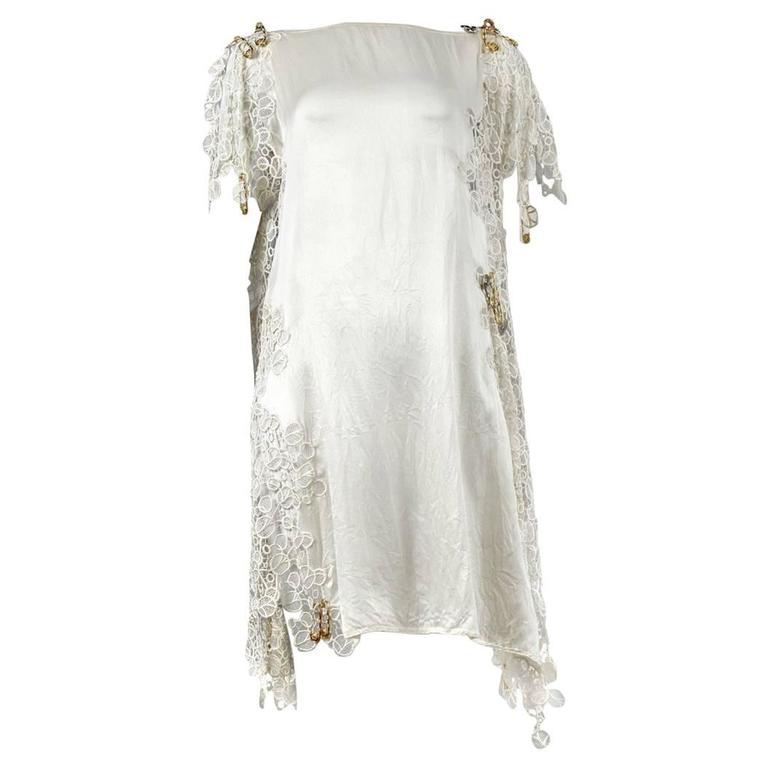 Versace White Lace Safety Pin Dress at 1stDibs versace safety pin