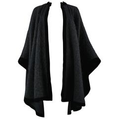 Yves Saint Laurent Black Mohair Cape 1965 4