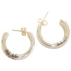 Chanel Silver Tone Pierced Earrings