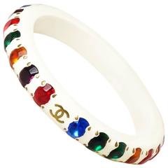 Vintage Chanel Color Stone Bangle Bracelet