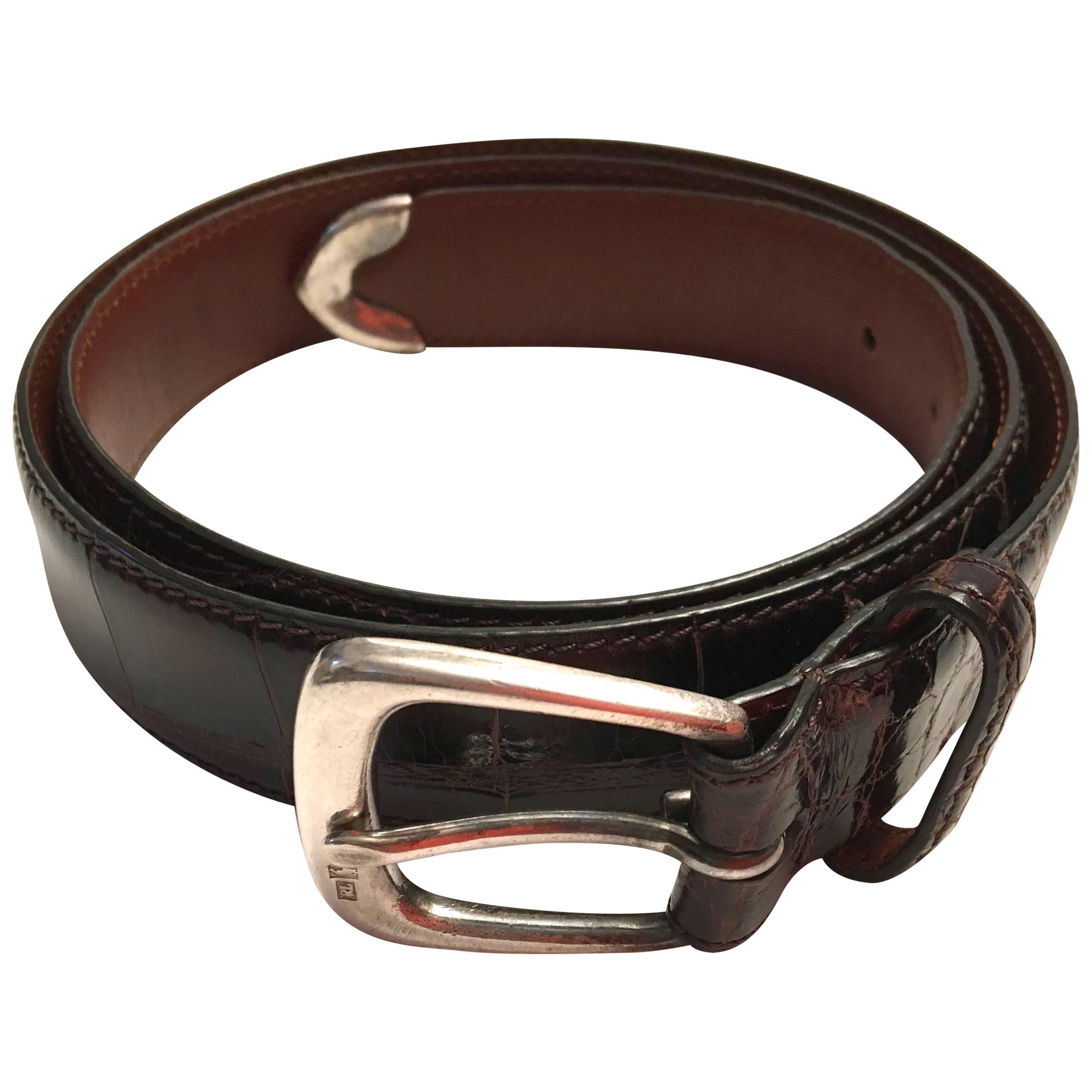 Ralph Lauren Alligator Belt with Sterling Silver Buckle