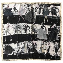 Christian Lacroix Silk Scarf Fashion Illustration by Lacroix Sweety