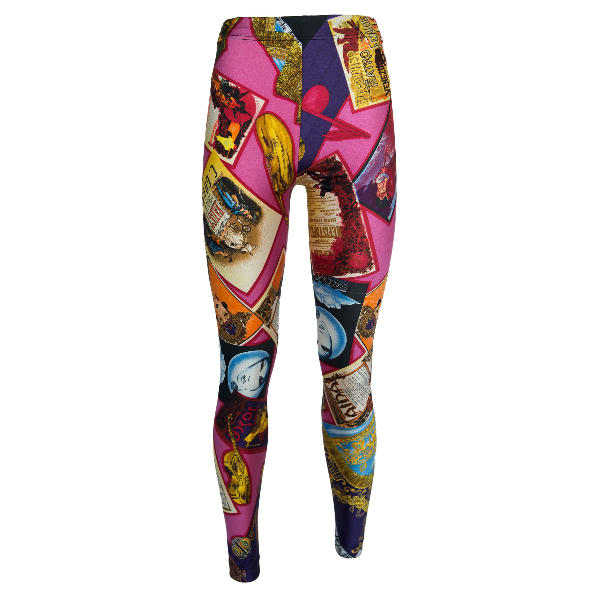 Iconic Versace Couture Printed stretch Leggings Pants, Fall-Winter 1991  For Sale