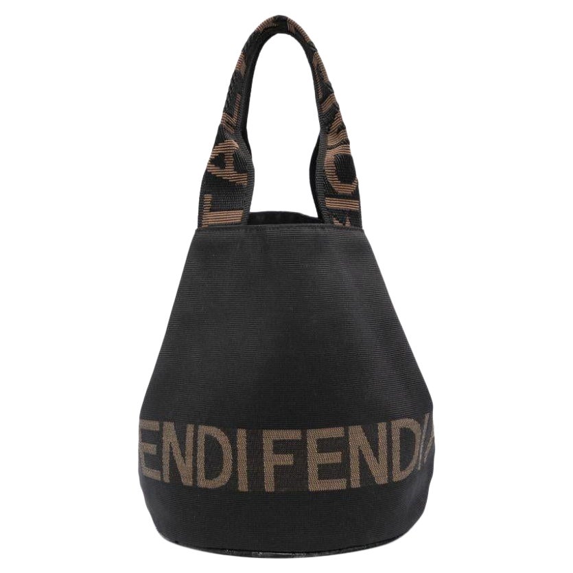 Fendi Black Ottoman Bucket Handbag For Sale