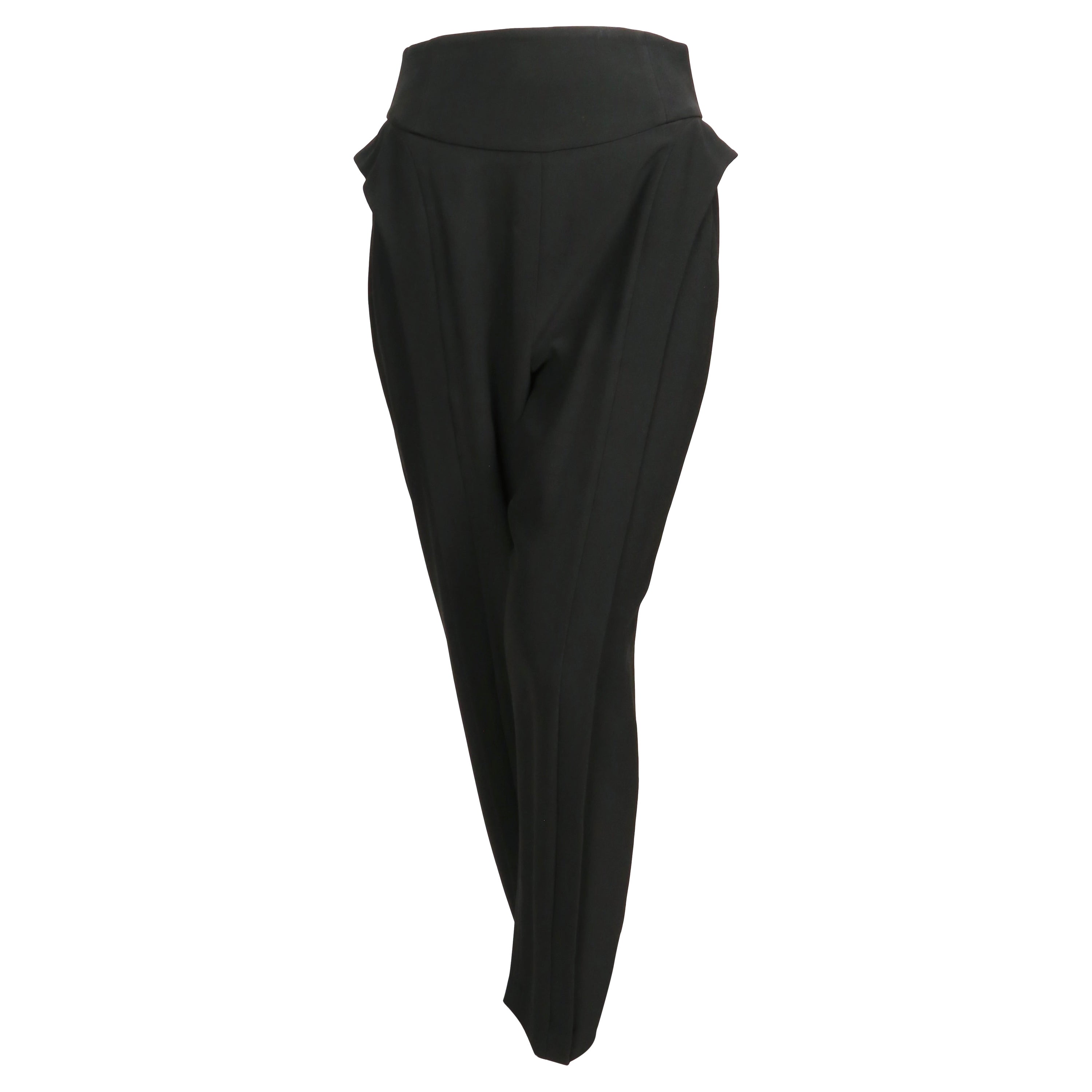 Pantalon noir à volants latéraux Alexander McQueen des années 2000 en vente