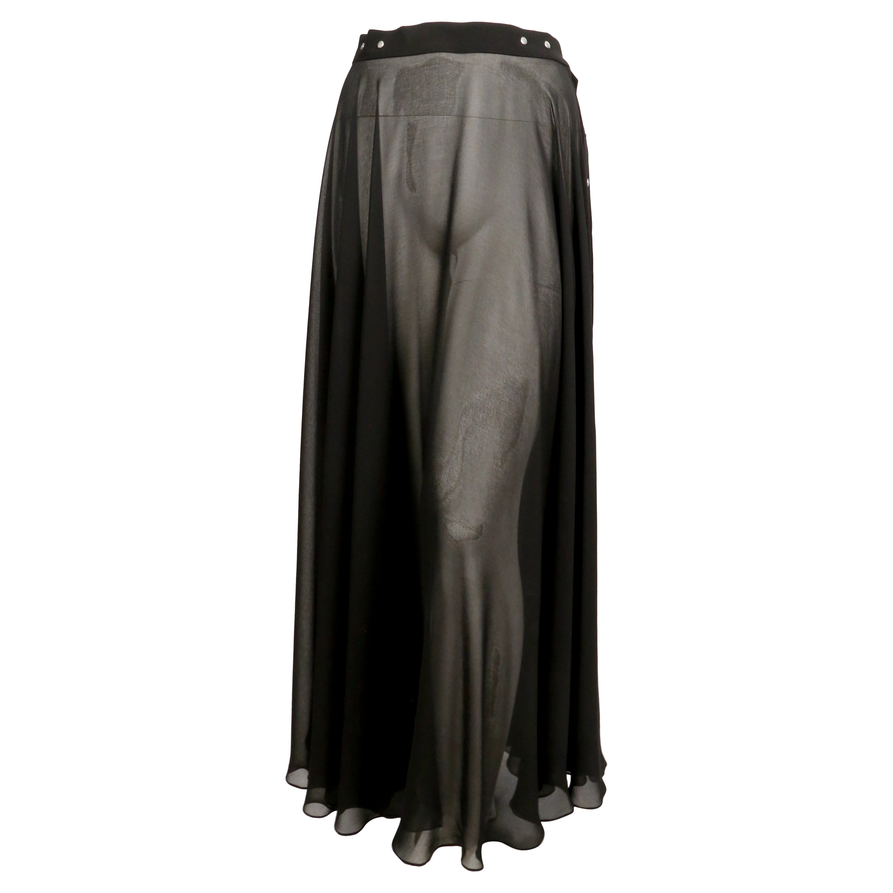 Jupe longue transparente noire Jean-Paul Gaultier, années 2000 en vente