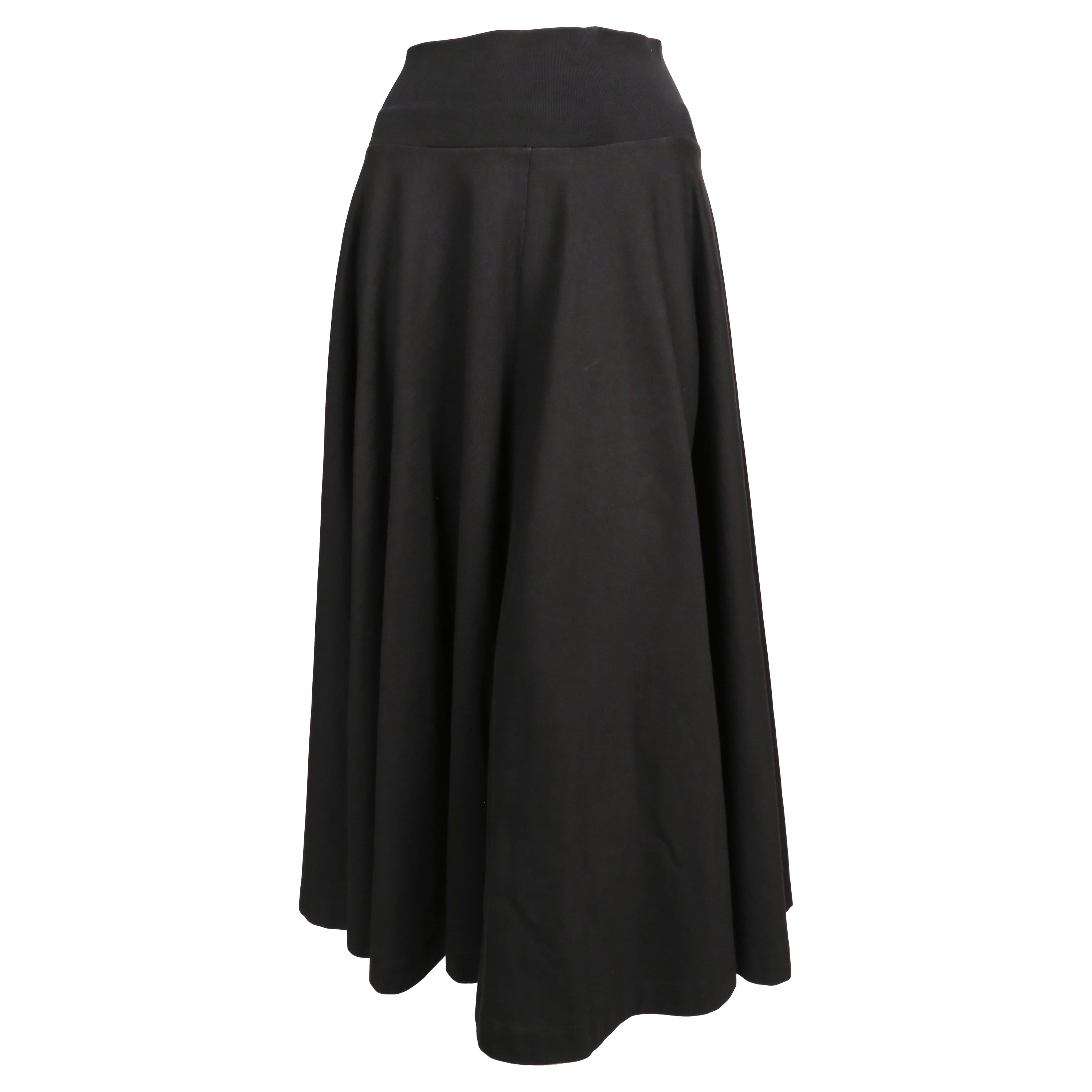 2000's JIL SANDER black cotton twill circle skirt For Sale