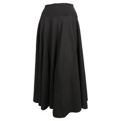 Vintage 2000's JIL SANDER black cotton twill circle skirt