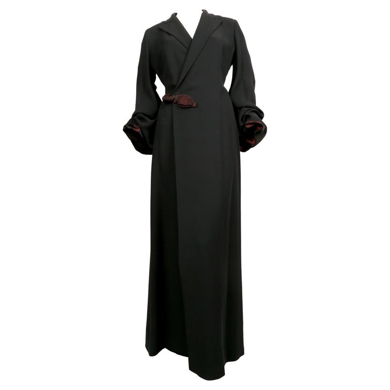 1994 JEAN PAUL GAULTIER RUNWAY maxi coat with frog closure and 