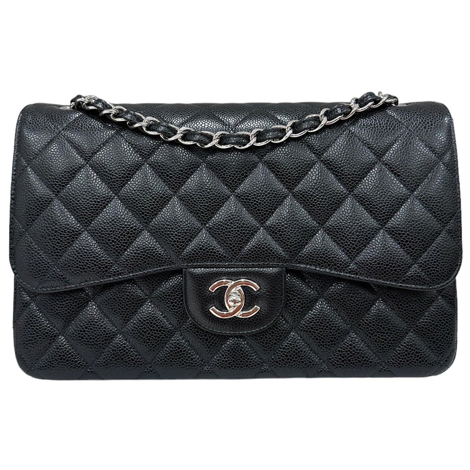 2023 Chanel Timeless Jumbo Pelle Caviar Nera Borsa Tote For Sale