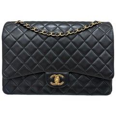 2019 Chanel Timeless Maxi Jumbo Pelle liscia Nera