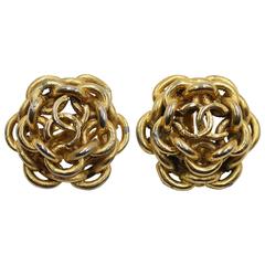 Chanel Vintage chain CC earrings