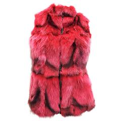 Red Fox Fur vest  New !! sz  small