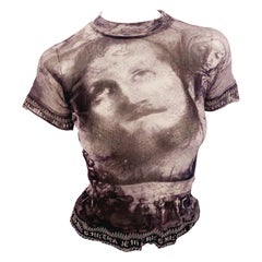 Retro Jean Paul Gaultier Jesus Maria Venus 1998 Tattoo  Baroque Portrait Shirt Top