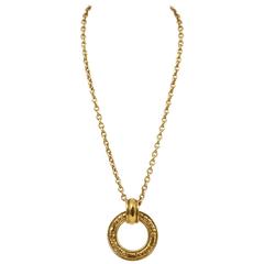 Chanel Gold Logo Ring Necklace 4