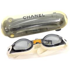 Vintage Chanel Black x White Swimming Goggles + Case