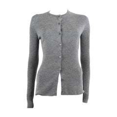 CHRISTIAN DIOR grey wool & silk 2015 Cardigan Sweater 38 S