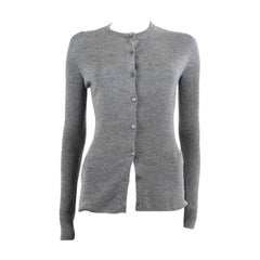 CHRISTIAN DIOR cardigan en laine et soie grise 2015 Pull 38 S