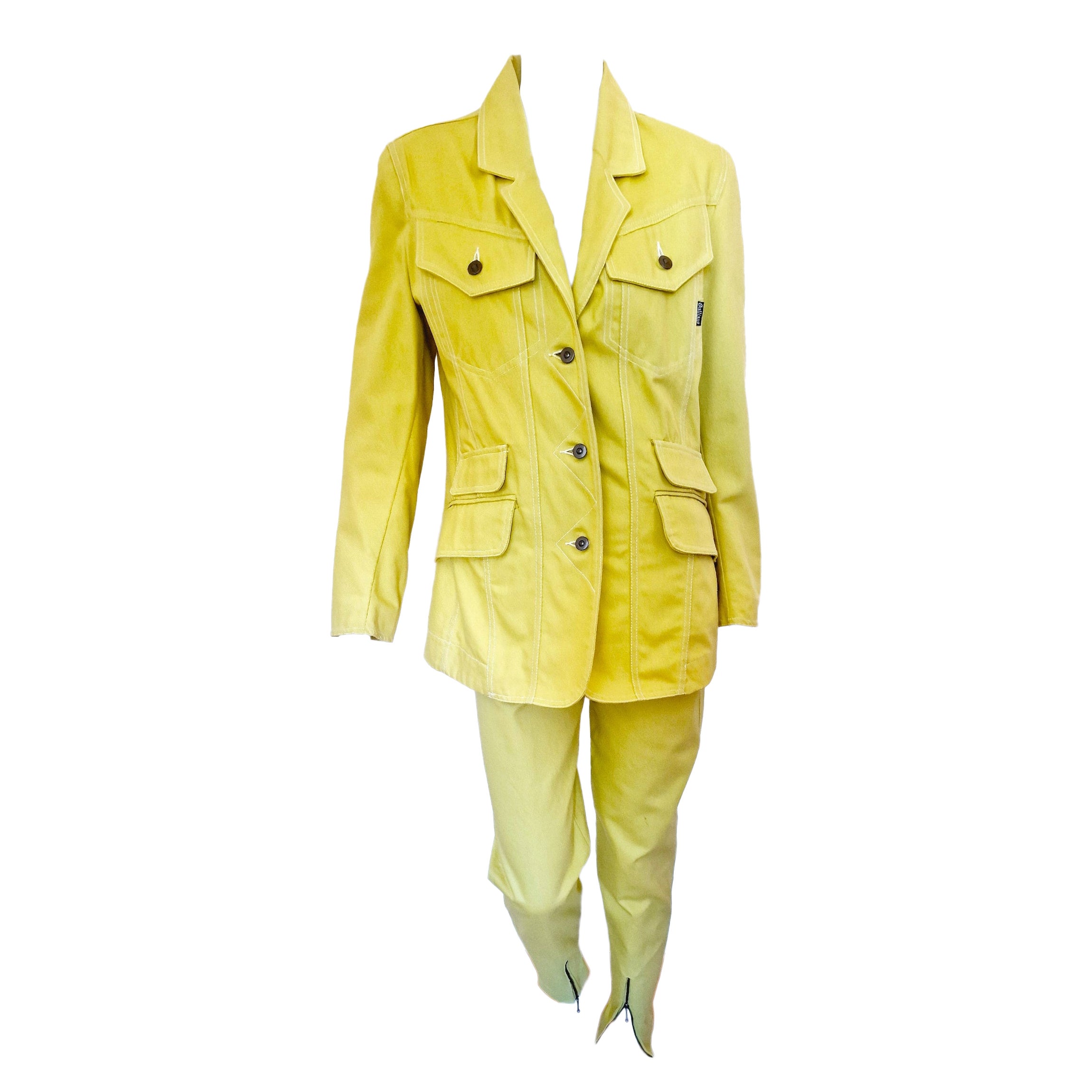 John Galliano Honcho Woman 1991 S/S Runway London Medium L Dress Ensemble Suit For Sale