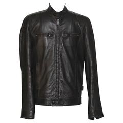 Fendi Selleria Brown Leather Men Jacket Sz 46