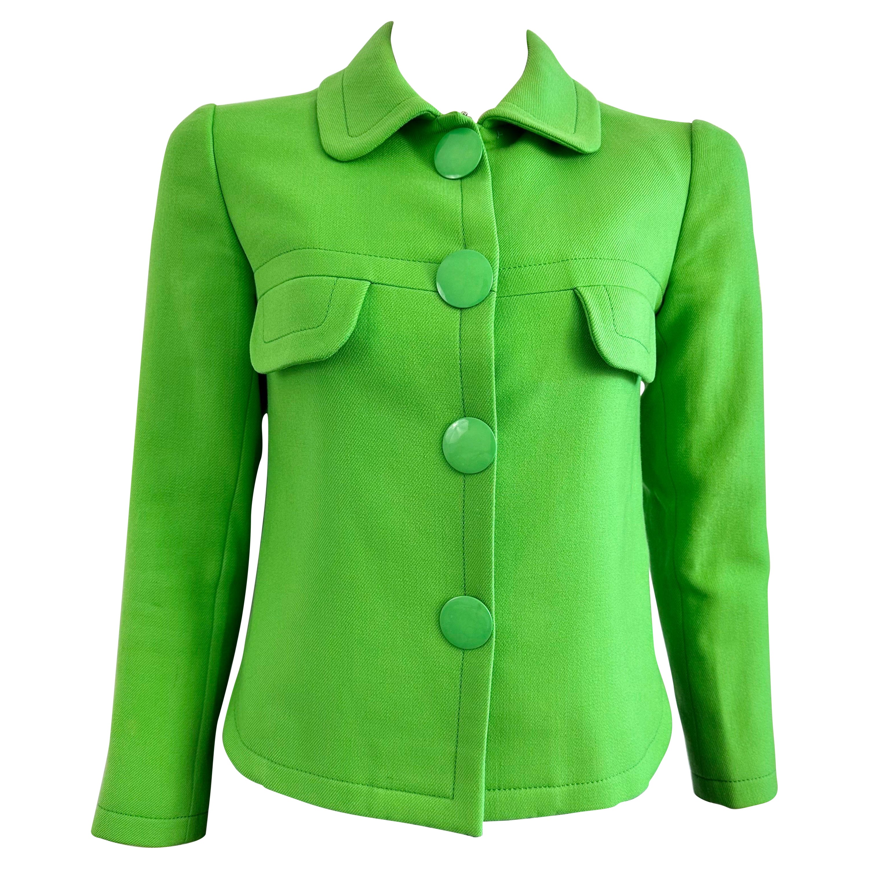 Pierre Cardin Promotion 1970s green wool jacket For Sale