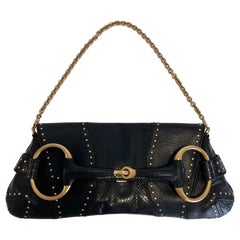 GUCCI Schlangenhaut Horsebit Kette Clutch