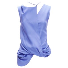 new JACQUEMUS Le Souk blue T bar strap draped vest top FR34 XS