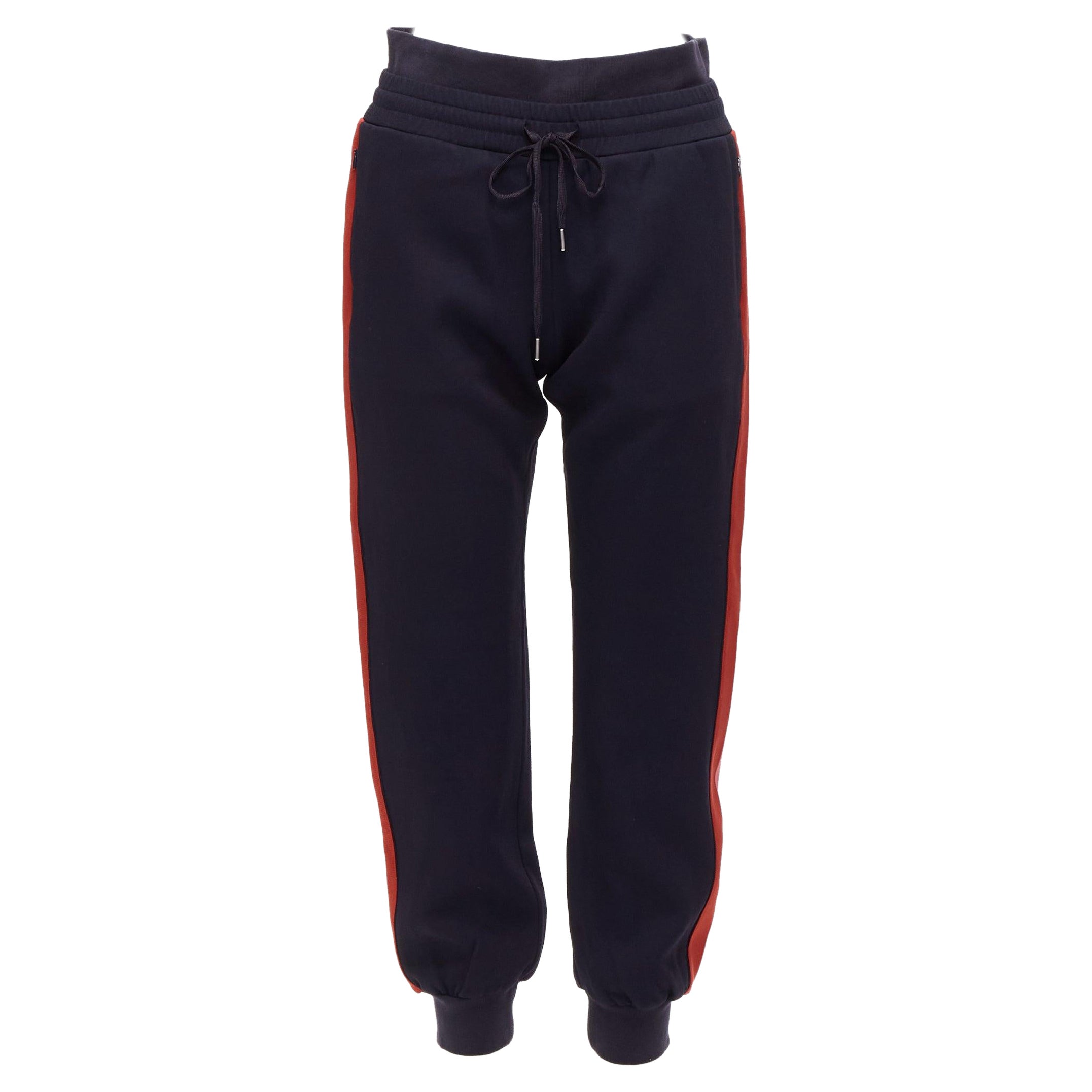 ALEXANDER MCQUEEN 2017 navy pink red double waistband jogger pants IT38 XS For Sale