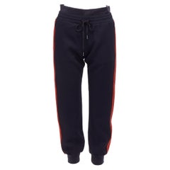 ALEXANDER MCQUEEN 2017 navy pink red double waistband jogger pants IT38 XS