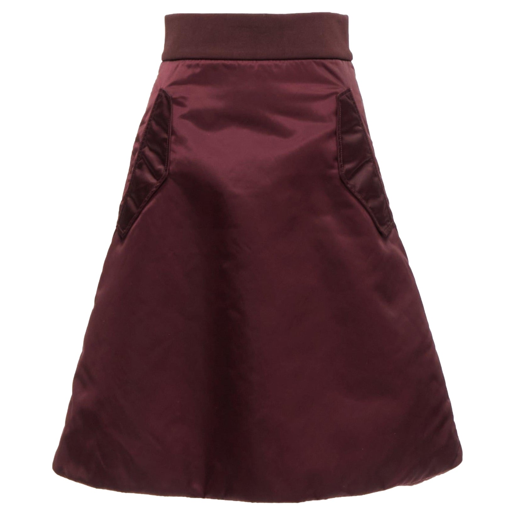 ACNE STUDIOS 2015 Pag Bomber plum purple nylon padded A-line skirt FR34 XS For Sale