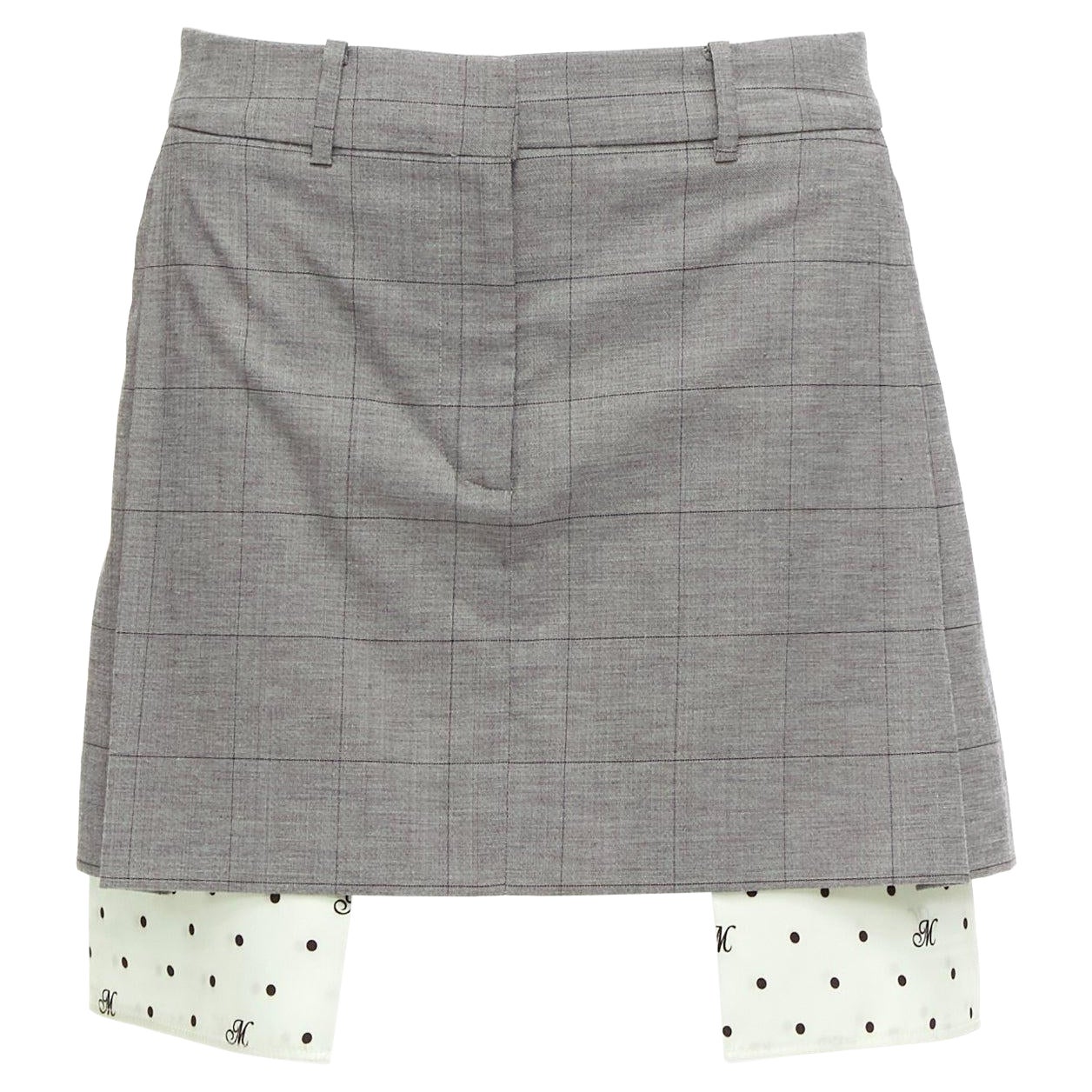 MONSE grey wool cotton blend exposed pocket deconstructed skirt US2 S For Sale