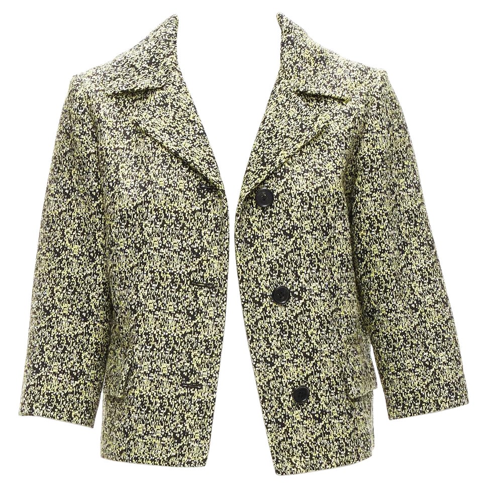 Marni 2014 - Veste courte en coton mélangé avec jacquard moucheté jaune IT38 XS