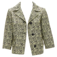 MARNI 2014 yellow speckle jacquard cotton blend cropped jacket IT38 XS
