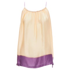 DRIES VAN NOTEN 100% silk beige purple dip dye hem slip vest top M