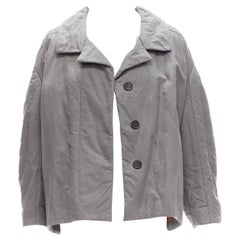 MARNI veste MA1 en coton lavé gris, doublée Brown, cocon matelassé IT36 XS