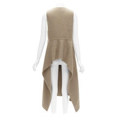 MARNI taupe brown virgin wool blend high low hem vest coat IT36 XS