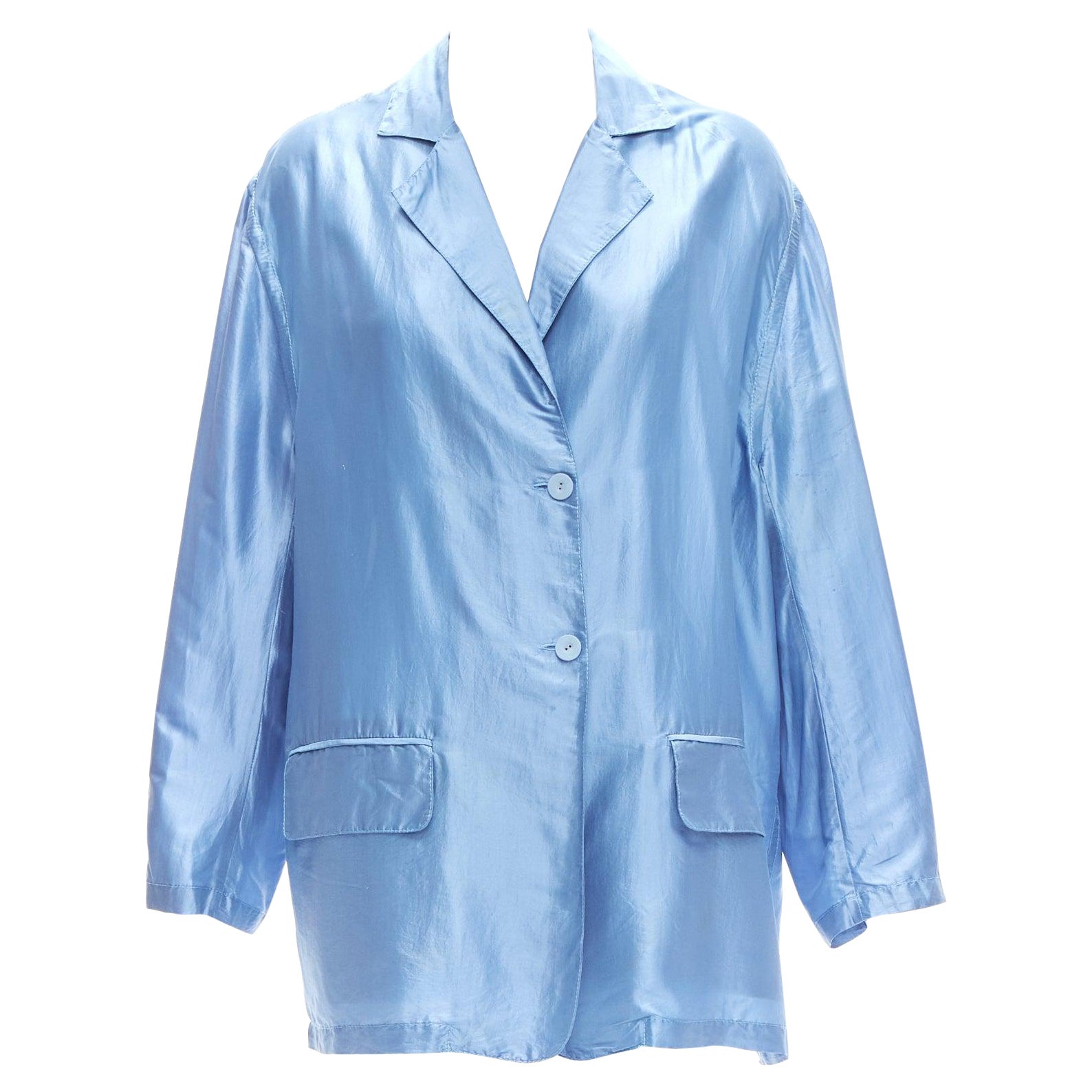 STELLA MCCARTNEY 2007 100% silk blue drop shoulder flowy jacket IT36 XXS For Sale