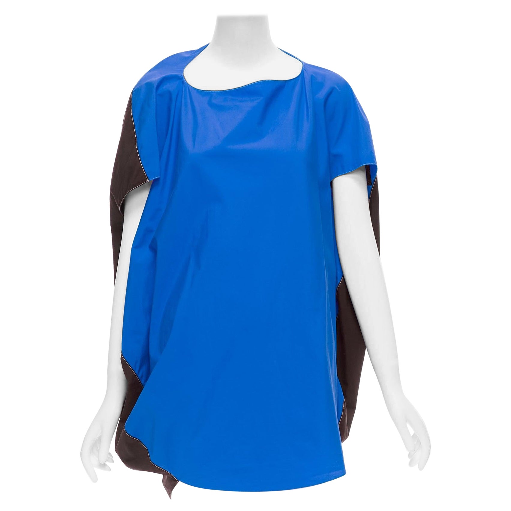 MARNI blue front black back cocoo 3D cut mini dress IT36 XS For Sale