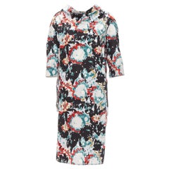 MARNI graphic splash paint print cotton oriental cut dress IT36 XS