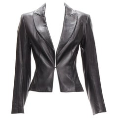 CHRISTIAN DIOR Galliano Vintage black lambskin leather blazer jacket FR40 L